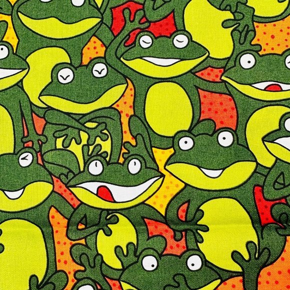 Rare "Over the Rainbow" Frog Fabric by Robert Kaufman - BTY - Picture 1 of 6